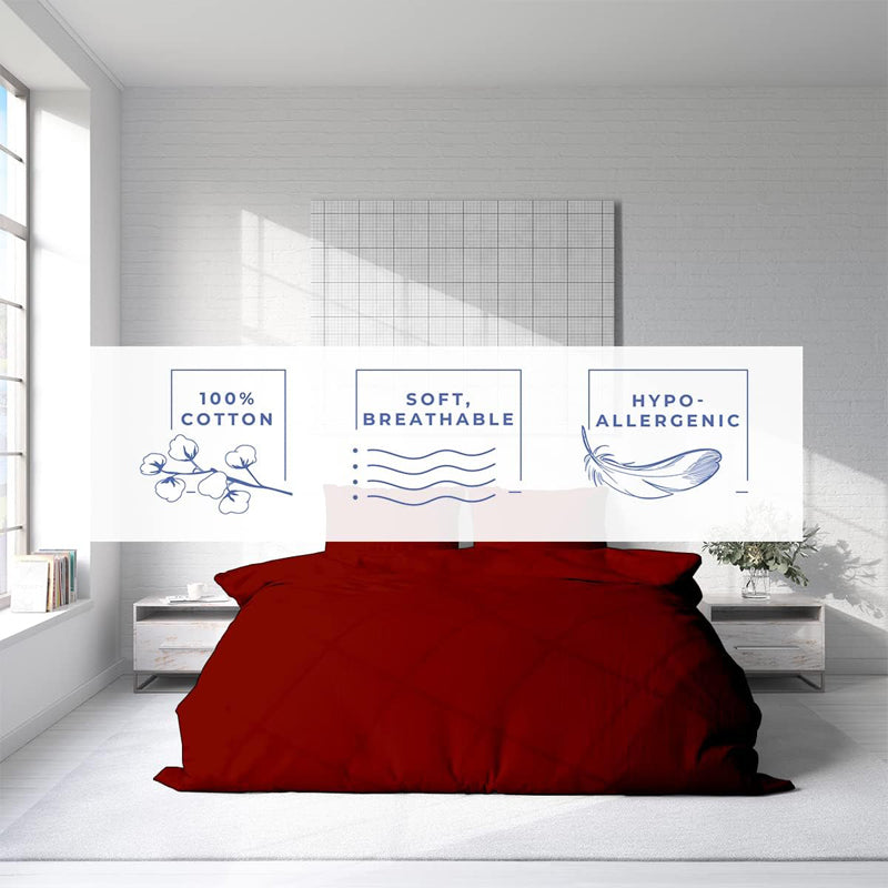 Buy Amelia Duvet Cover With Pillow Covers - Maroon Duvet Covers from Vaaree