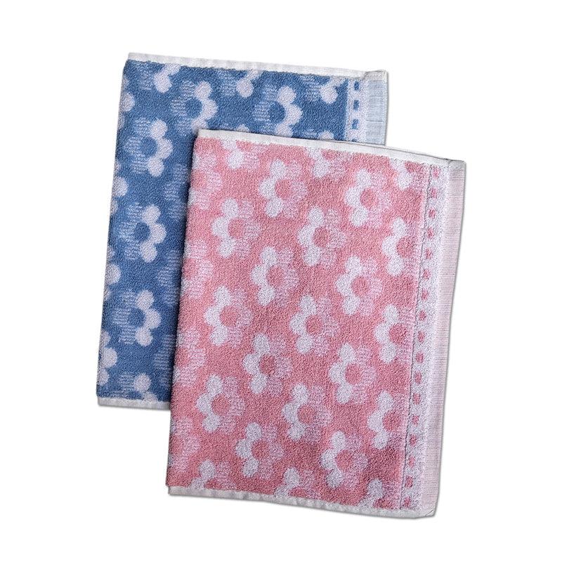 Buy Macca Hand Towel (Blue & Pink) - Set Of Two Hand & Face Towels from Vaaree