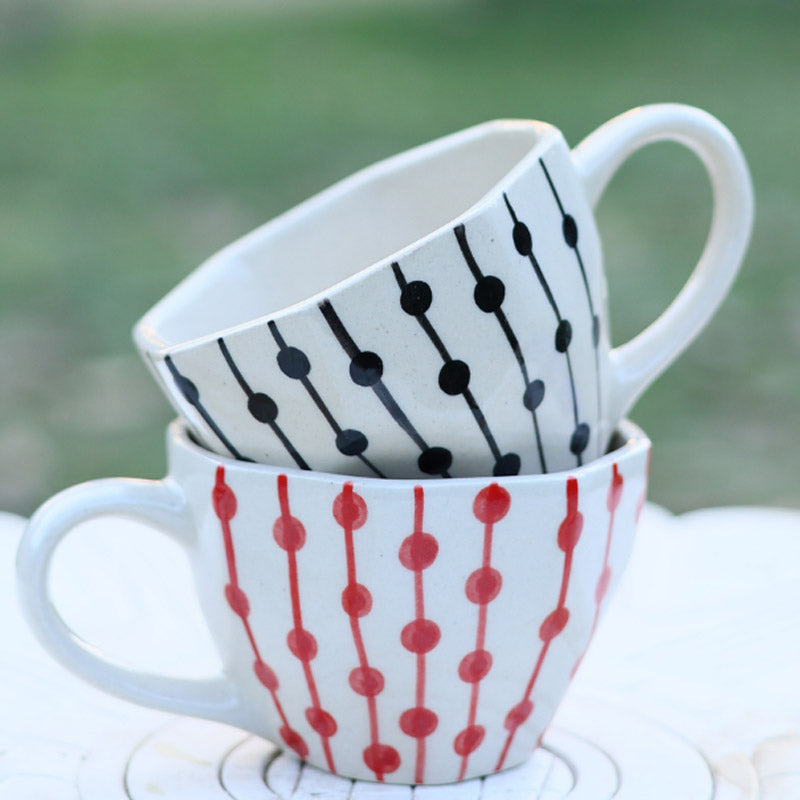 Buy Fileny Ceramic Cup (200 ML) - Set of Two Mug & Tea Cup from Vaaree