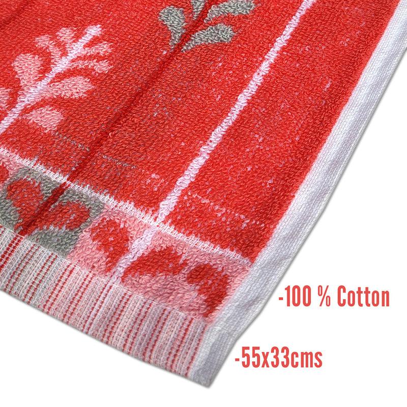 Buy Treevo Hand Towel (Red) - Set Of Four Hand & Face Towels from Vaaree