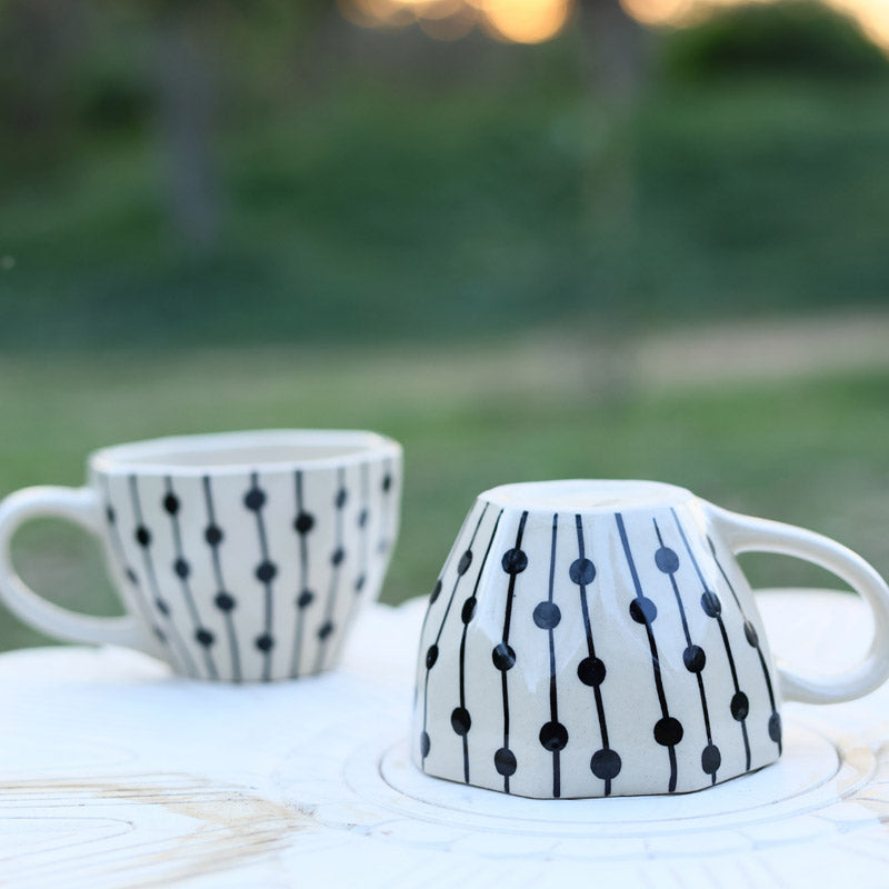 Buy Fileny Ceramic Cup (200 ML) - Set of Two Mug & Tea Cup from Vaaree