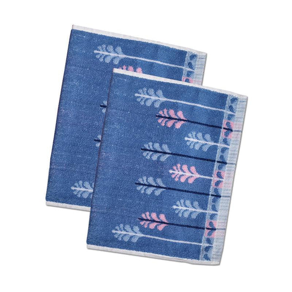 Buy Treevo Hand Towel (Blue) - Set Of Two Hand & Face Towels from Vaaree