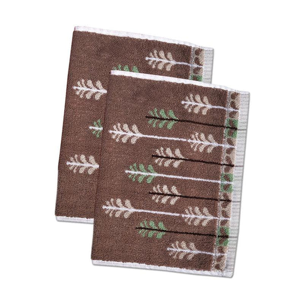 Buy Treevo Hand Towel (Brown) - Set Of Two Hand & Face Towels from Vaaree