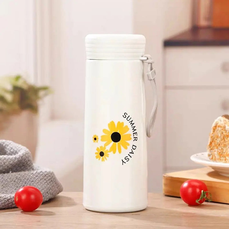 Bottle - Flora Hydra 400 ML Water Bottle (Yellow & White) - Set Of Two