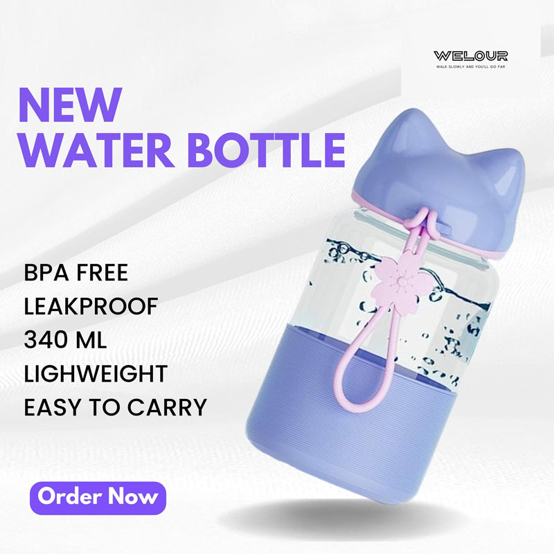 Buy Meow Hydration Kids Water Bottle (340 ML) - Purple Bottle from Vaaree