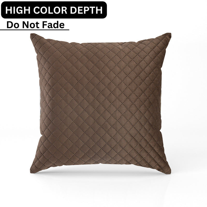 Buy Orson Quilted Velvet Cushion Cover (Brown) - Set Of Five Cushion Cover Sets from Vaaree