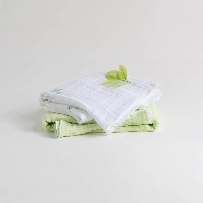 Bath Towels - Little Maive Baby Bath Towel (Green) - Set Of Two