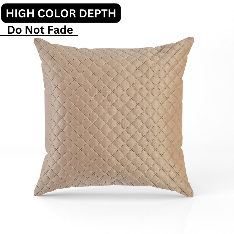 Buy Orson Quilted Velvet Cushion Cover (Beige) - Set Of Five Cushion Cover Sets from Vaaree