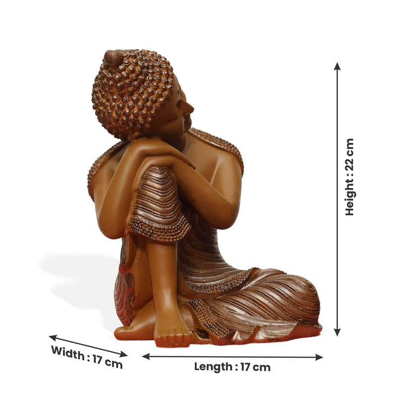 Buy Zen Resting Buddha Showpiece - Brown Showpieces from Vaaree