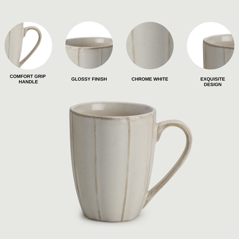 Buy Ciro Ceramic Mug (Chrome White) - 300 ML Mug & Tea Cup from Vaaree