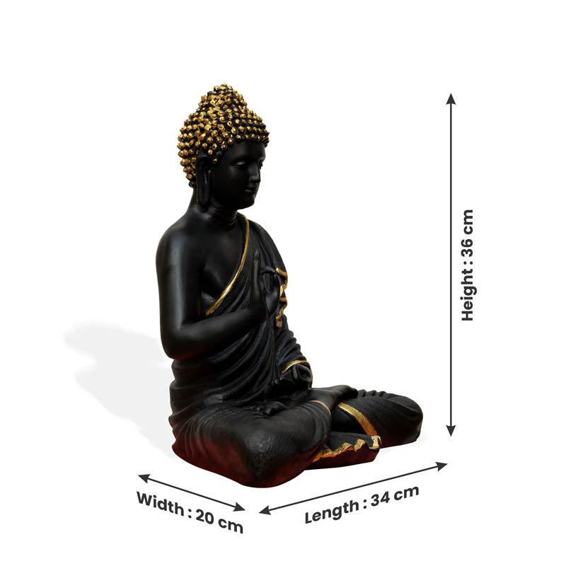 Buy Buddha Charitha Showpiece - Black & Gold Showpieces from Vaaree