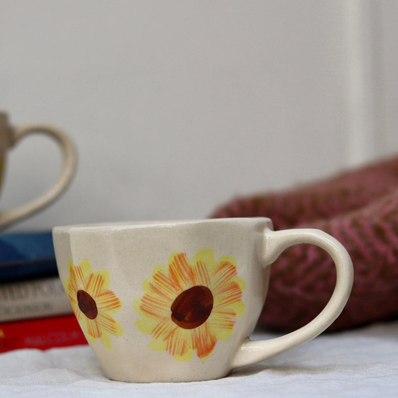 Buy Sunflower Cup & Snack Plate - Two Piece Set Tea Cup & Saucer from Vaaree