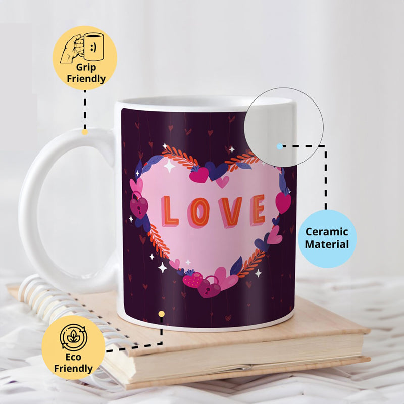 Buy Heart Ballon Cushion Cover & Mug (300 ML) - Two Piece Set Gift Box from Vaaree