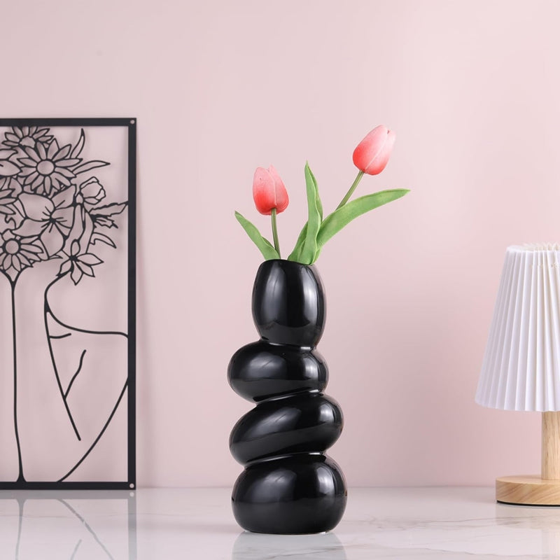 Buy Pebble Play Vase - Black Pots & Planters from Vaaree