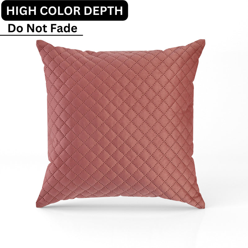 Buy Orson Quilted Velvet Cushion Cover (Pink) - Set Of Five Cushion Cover Sets from Vaaree