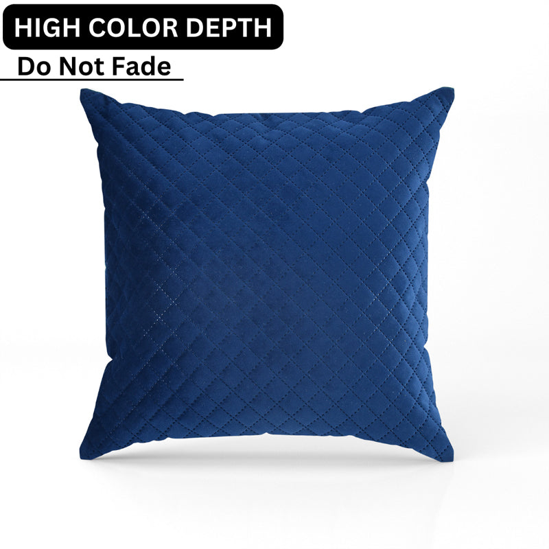 Buy Orson Quilted Velvet Cushion Cover (Blue) - Set Of Five Cushion Cover Sets from Vaaree