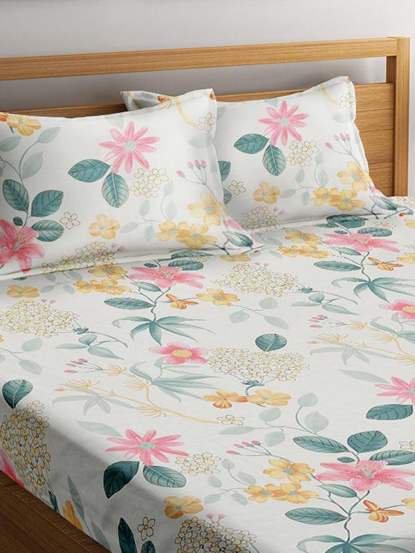 Buy Avena Floral Bedsheet Bedsheets from Vaaree