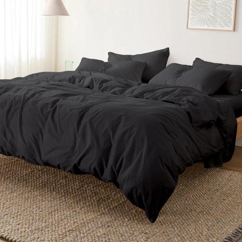 Buy Elisima Solid Duvet Cover - Charcoal Duvet Covers from Vaaree