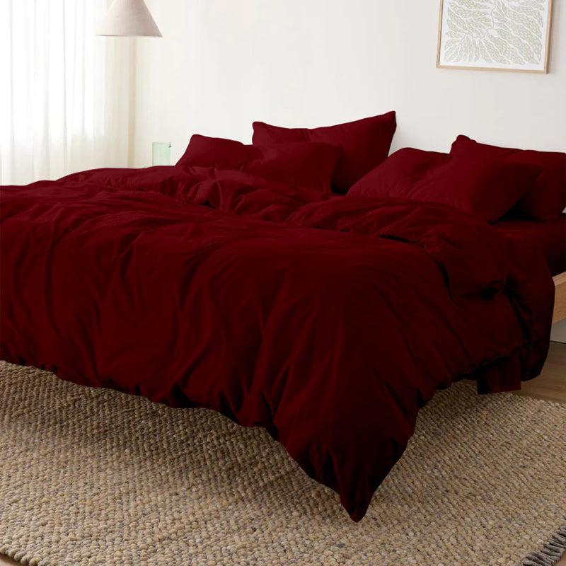 Buy Amelia Duvet Cover With Pillow Covers - Maroon Duvet Covers from Vaaree