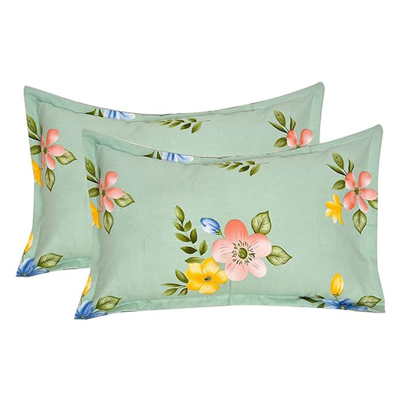 Buy Clemeta Floral Bedsheet - Light Green Bedsheets from Vaaree