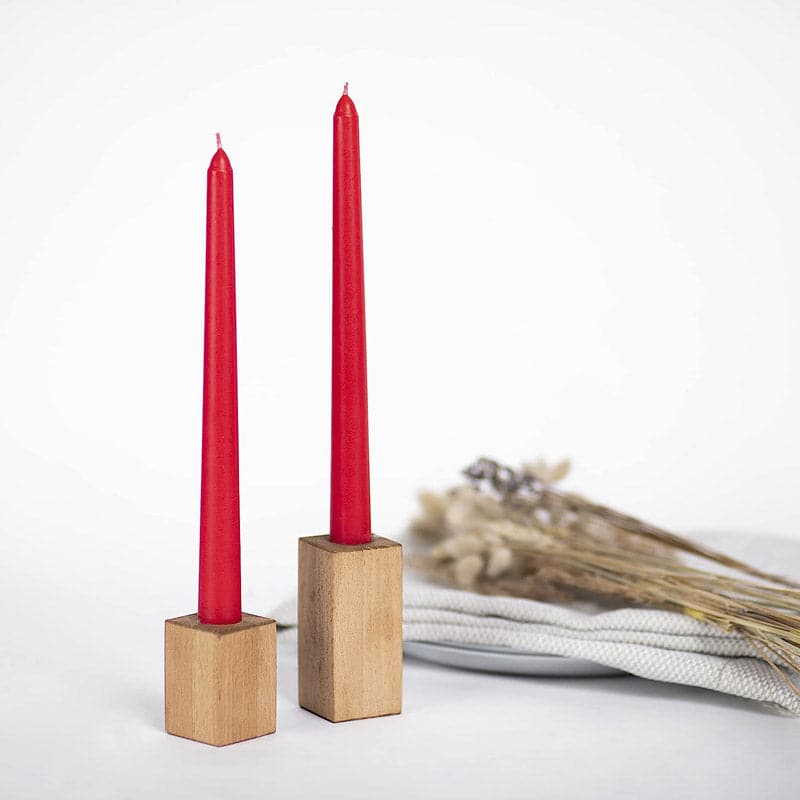 Buy Koris Taper Candle (Red) - Set Of Four Candles from Vaaree