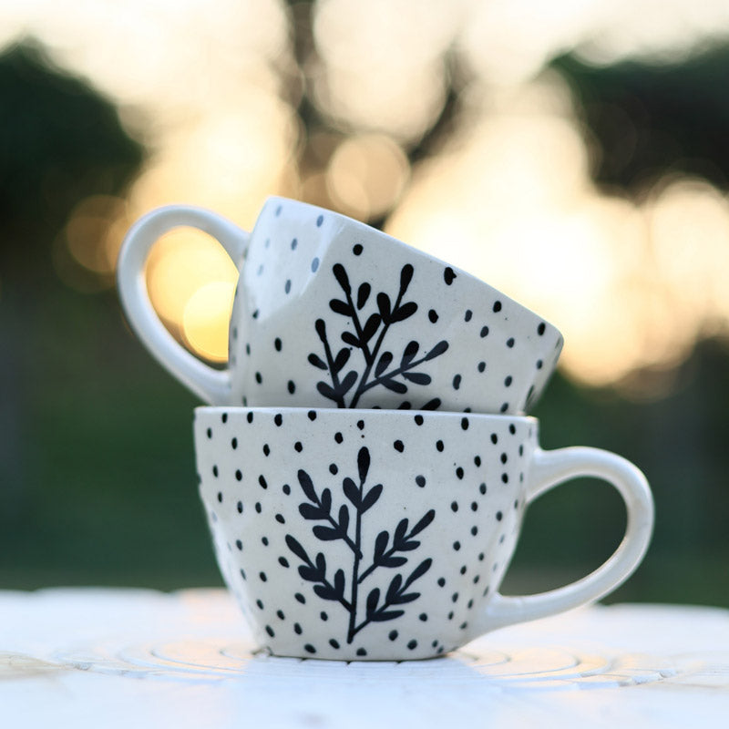 Buy Faira Ceramic Cup (200 ML) - Set of Three Mug & Tea Cup from Vaaree