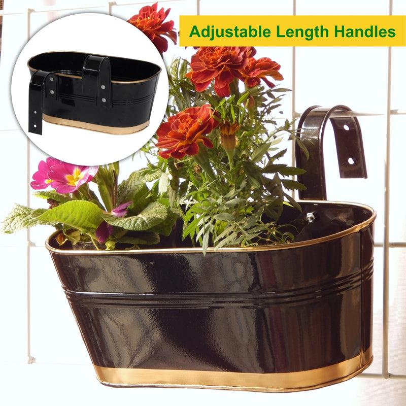 Buy Norva Hanging Planter (Black) - Set Of Six Pots & Planters from Vaaree