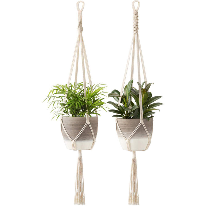 Buy Navra Macramme Planter - Set Of Two Pots & Planters from Vaaree