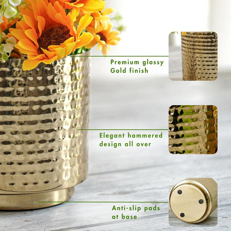 Buy Nisya Hammered Planter - Set Of Two Pots & Planters from Vaaree