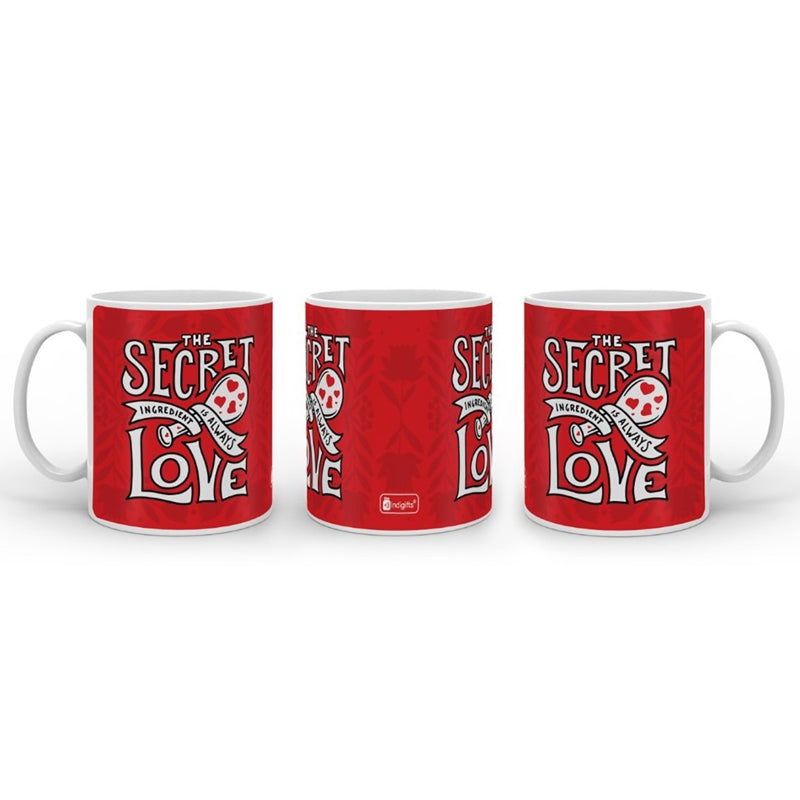 Buy The Secret Ingredient Red Cushion Cover & Mug (300 ML) - Two Piece Set Gift Box from Vaaree