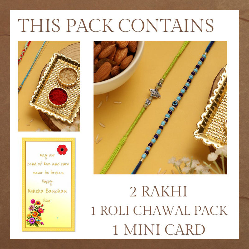 Buy Mora Ganesha & Evil Eye Rakhi Hamper Rakhi from Vaaree