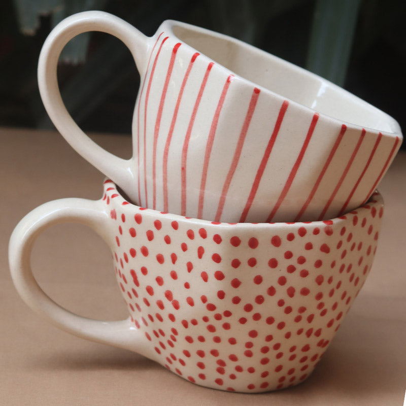 Buy Heira Ceramic Cup (200 ML) - Set of Two Mug & Tea Cup from Vaaree