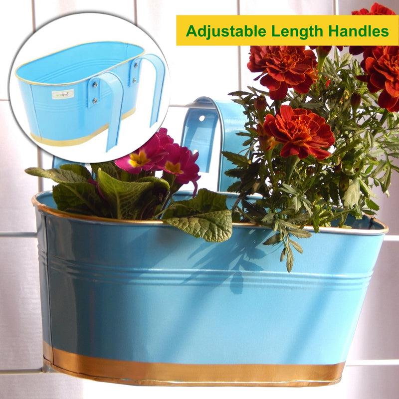 Buy Norva Hanging Planter (Blue) - Set Of Three Pots & Planters from Vaaree