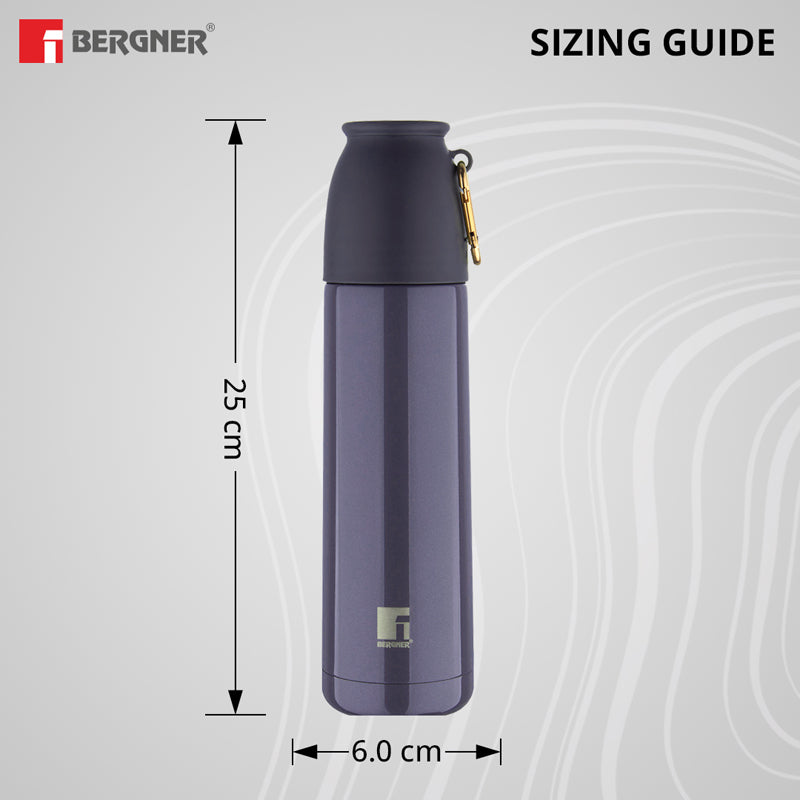 Flask - Bergner Walking Thermosteel Hot and Cold Flask (Grey) -500 ML