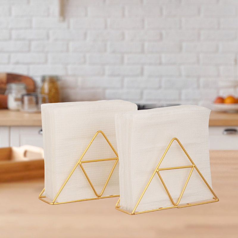 Buy Trio Trail Napkin Holder (Gold) - Set Of Two Tissue Holder from Vaaree