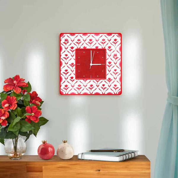 Buy Ethnic Rosa Wall Clock - Red Wall Clock from Vaaree