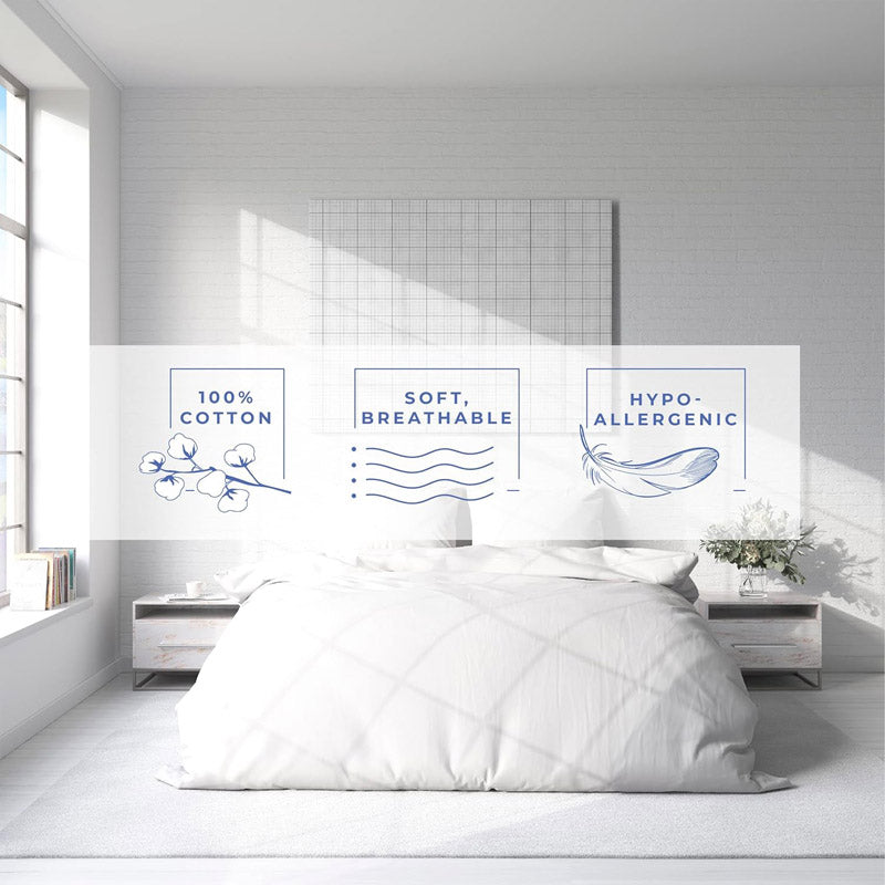 Buy Elisima Solid Duvet Cover - White Duvet Covers from Vaaree