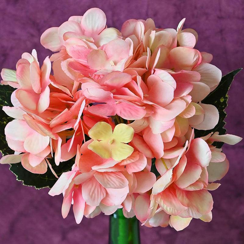 Buy Faux Everlasting Hydrangea Flower Stick - Peach Artificial Flowers from Vaaree