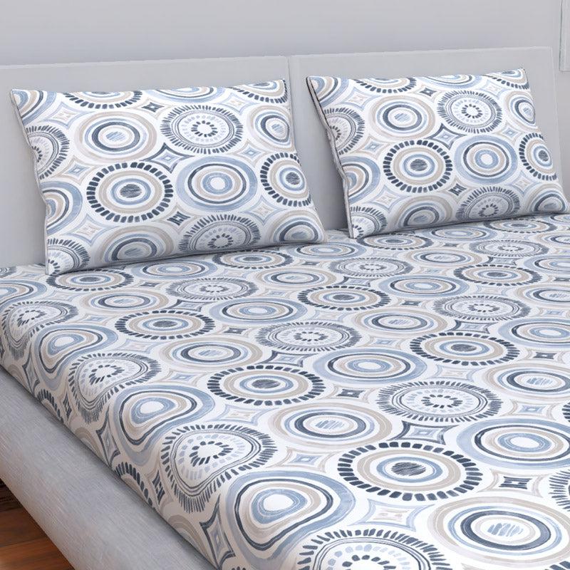 Buy Himeya Comfort Percale Africana Bedsheet - Blue Bedsheets from Vaaree