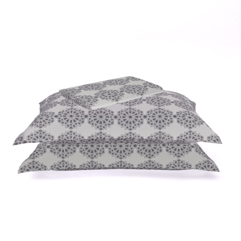 Buy Himeya Comfort Percale Gilded Trellis Bedsheet - Grey Bedsheets from Vaaree