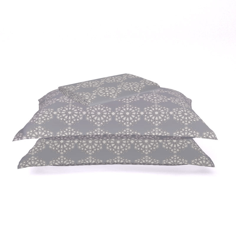 Buy Himeya Comfort Percale Gilded Trellis Bedsheet - Dark Grey Bedsheets from Vaaree