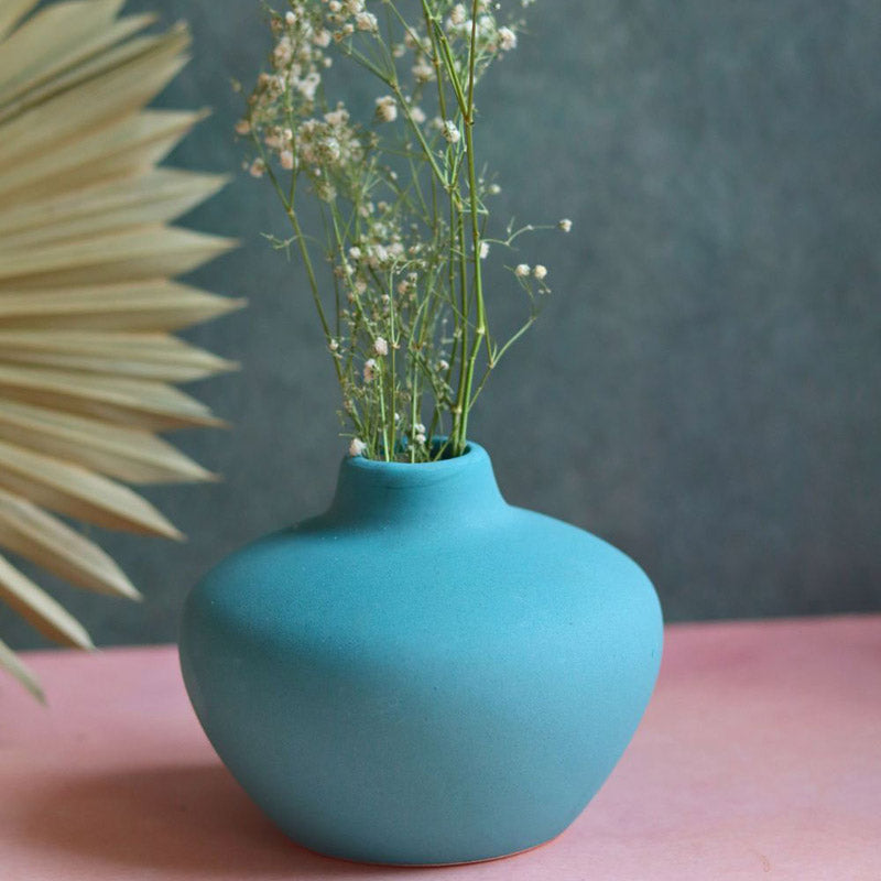 Buy Orla Ceramic Vase - Blue Vase from Vaaree