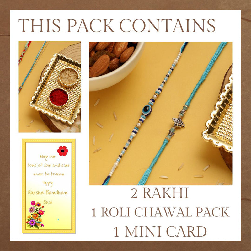 Buy Labha Ganesha & Evil Eye Rakhi Hamper Rakhi from Vaaree