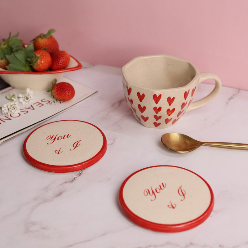 Buy Heart Haily Cup & Coaster - Two Piece Set Mug & Tea Cup from Vaaree