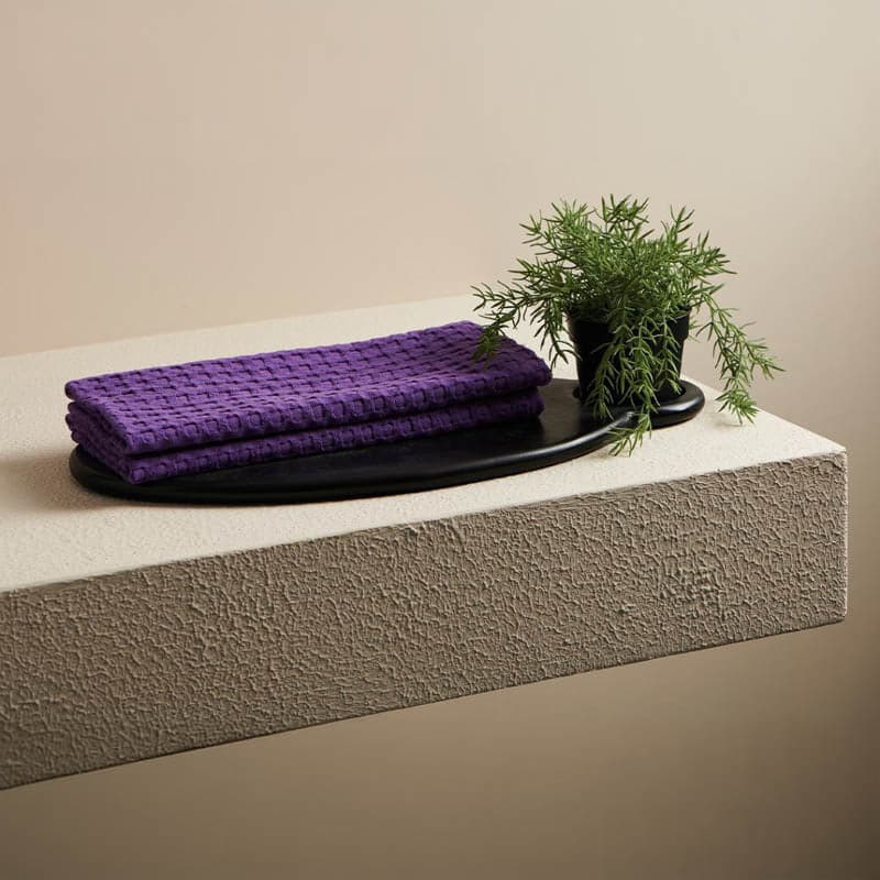 Buy Alyssa Waffle Hand Towel (Violet) - Set Of Two Hand & Face Towels from Vaaree