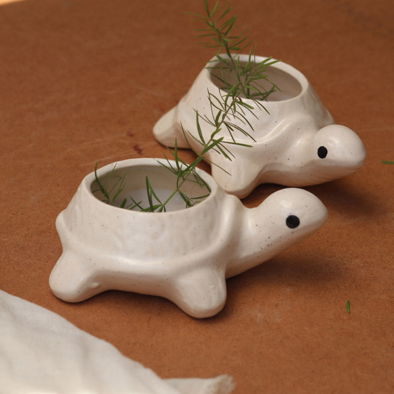 Buy Bunny & Turtle Race Planter - Set Of Two Pots & Planters from Vaaree