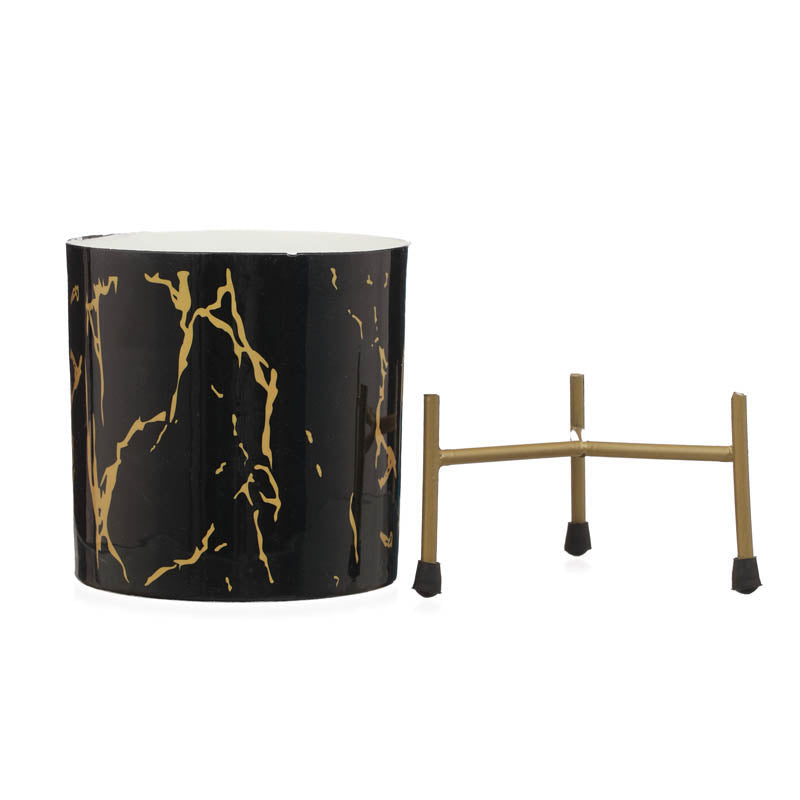 Buy Nauko Planter With Stand (Black) - Two Piece set Pots & Planters from Vaaree