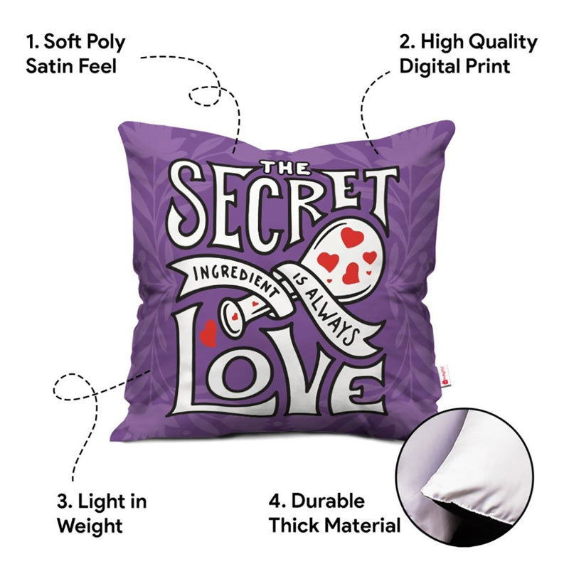 Buy The Secret Ingredient Purple Cushion Cover & Mug (300 ML) - Two Piece Set Gift Box from Vaaree