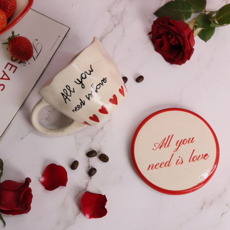 Buy All Love Cup & Coaster - Two Piece Set Mug & Tea Cup from Vaaree