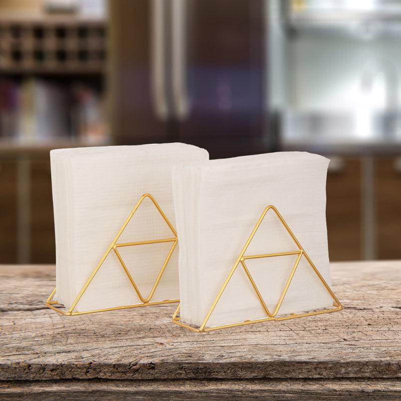 Buy Trio Trail Napkin Holder (Gold) - Set Of Two Tissue Holder from Vaaree